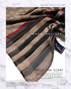 خرید شال نخی ژاکارد لمه دار گوچی 1035 بژ