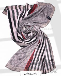 شال نخی ژاکارد لمه دار گوچی 1035 یاسی