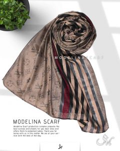 شال نخی ژاکارد لمه دارLV 1042 بژ