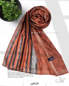 شال نخی ژاکارد لمه دارLV 1042 نارنجی
