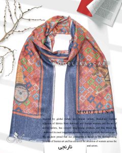 شال نخی لمه دار مدلینا 1043 نارنجی