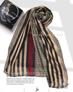 شال نخی ژاکارد لمه دار FENDI 1044 بژ