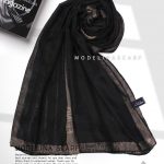 شال نخی ژاکارد لمه دار FENDI 1044 مشکی