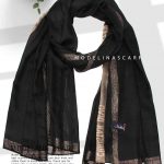 شال نخی ژاکارد لمه دار DIOR 1045 مشکی