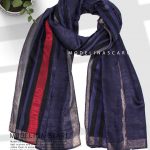 شال نخی ژاکارد لمه دار DIOR 1045 سرمه ای
