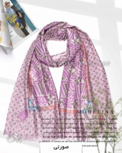شال نخی لمه دارLV 1046 صورتی