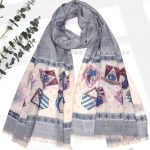 شال نخی ژاکارد LV 1048M1 آبی