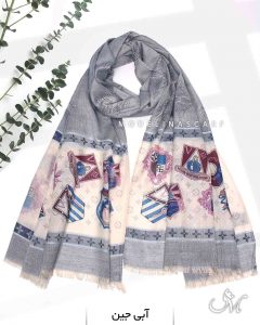 شال نخی ژاکارد LV 1048M1 آبی