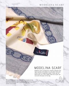 خرید شال نخی ژاکارد شنل 1048M2 آبی