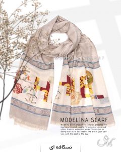 شال نخی ژاکارد شنل 1048M2 نسکافه ای