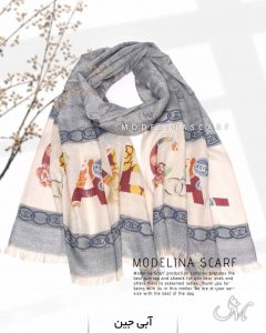 شال نخی ژاکارد شنل 1048M2 آبی