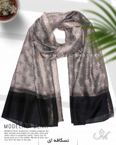 شال نخی ژاکارد لمه دارLV 1053 نسکافه ای