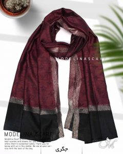 شال نخی ژاکارد لمه دارLV 1053 جگری