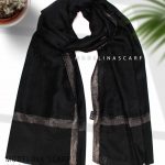شال نخی ژاکارد لمه دارLV 1053 مشکی