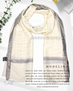 خرید شال نخی لمه دار مدلینا 1054