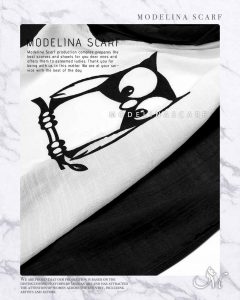 شال جغد 3تکه مدلینا 1066سفید