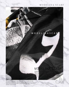 روسری نخی مدلینا 1072M11 با طرح هیچ