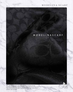 شال مشکی نخی ژاکارد Coach 1074M1 شیک