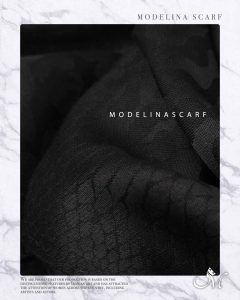 شال مشکی نخی ژاکارد پلنگی 1074M2 تابستانه