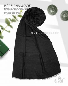 خرید شال مشکی نخی ژاکارد 1074M3