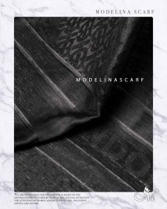 شال مشکی نخی ژاکارد بربری 1074M4 تابستانه