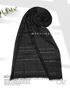 خرید شال مشکی نخی ژاکارد بربری 1074M4