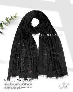 شال مشکی نخی ژاکارد بربری 1074M4