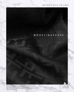 شال مشکی نخی ژاکارد فندی 1074M5 تابستانه