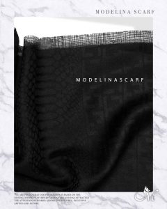 شال مشکی نخی ژاکارد فندی 1074M5 بهاره