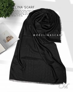 خرید شال مشکی نخی ژاکارد فندی 1074M5