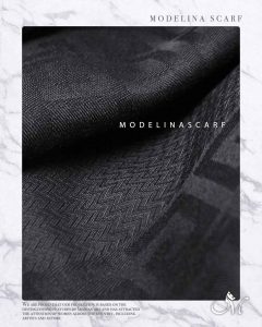 شال مشکی نخی ژاکارد ژیوانشی 1074M6 تابستانه