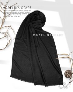 شال مشکی نخی ژاکارد MK 1074M7 بهاره