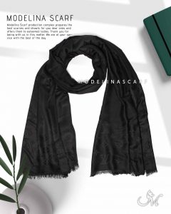 شال مشکی نخی ژاکارد Lv 1075