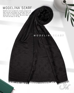 خرید شال مشکی نخی ژاکارد Lv 1075