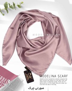 روسری ساتن ابریشم ترک قواره کوچک 400 صورتی چرک