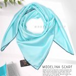روسری ساتن ابریشم ترک قواره کوچک 400 آبی روشن