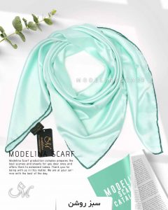 روسری ساتن ابریشم ترک قواره کوچک 400 سبز روشن