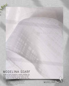 شال سفید نخ کتان تک طرح 1078 مدلینا