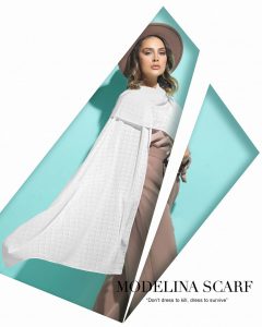 شال سفید نخ کتان تک طرح 1078