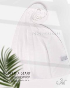 خرید شال سفید نخ کتان تک طرح 1078