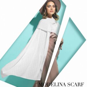 شال سفید نخ کتان تک طرح 1078