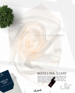 شال نخ ابریشم دستک حریر ترک1085 شیری