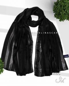شال مشکی حریر نخ 1083 مدلینا