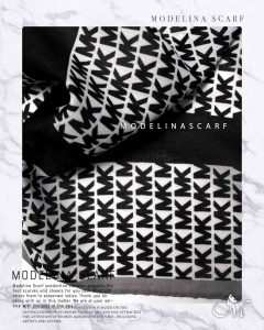 شال نخی MK 888M36 مشکی سفید