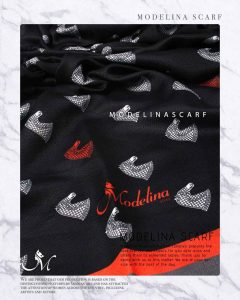 شال نخی مدلینا 888M37 مشکی قرمر