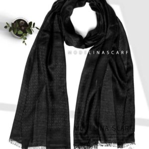 شال مشکی نخی ژاکارد MK 10425M6