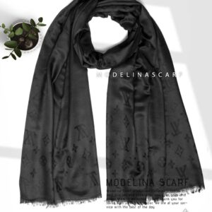 شال مشکی نخی ژاکارد LV 10425M4