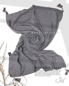 شال نخی پلیسه منگوله دار