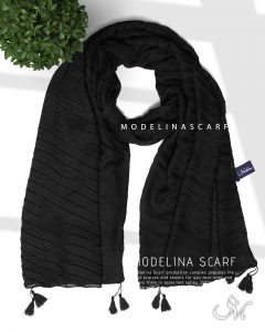 شال مشکی پلیسه نخی