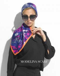 روسری قواره کوچک ژاکارد ابریشم 1125M14